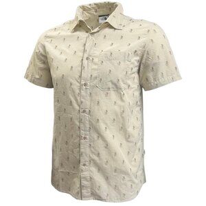 The North Face Mens Tan Hiking Short Sleeve Button Front Shirt Pocket Small New